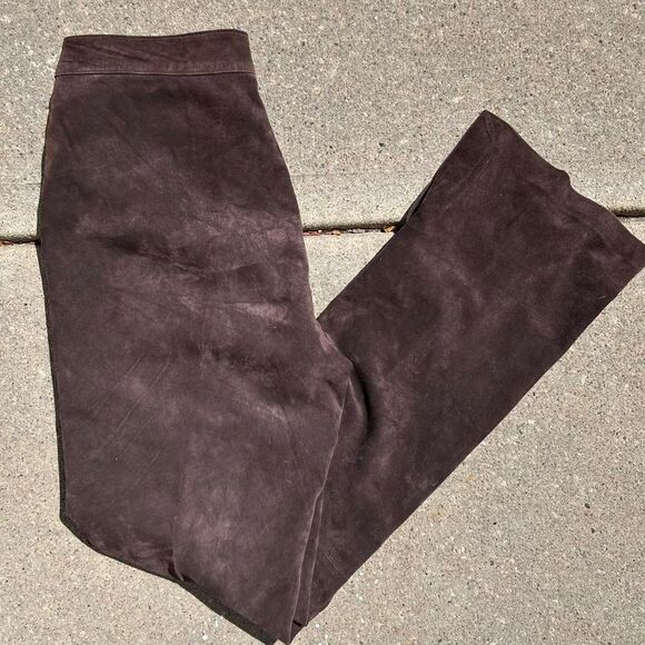 Y2K Brown Genuine Suede Pants - Picture 4 of 4